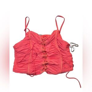 fashion nova seductive looks lace up corset coral